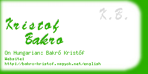 kristof bakro business card
