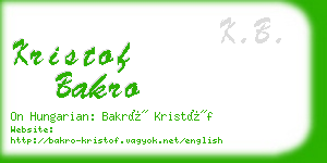 kristof bakro business card